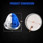 dimensions of white and blue watermelon truck light with size details