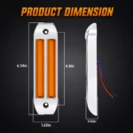 6 inch amber rectangular side marker light dimensions with chrome bezel
