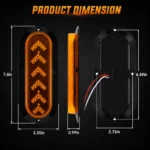 YFD Lighting 6 inch oval amber arrow LED trailer light dimensions for truck trailer RV and boat