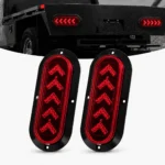 YFD Lighting 6 inch oval red arrow LED trailer light 2 pack with waterproof polycarbonate lens