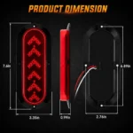 YFD Lighting 6 inch oval red arrow LED trailer light dimensions for trailer truck RV and pickup