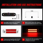 Easy installation 6 inch red rectangular marker lights with screw mount design