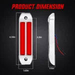 6 inch red rectangular side marker light dimensions with chrome bezel