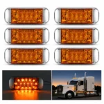 yfd lighting 6 pack amber LED clearance lights 12V 24V for trucks, trailers, RVs, vans and pickup trucks