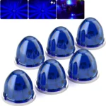 YFD Lighting 6 pack blue watermelon LED marker lights with foam pads and screws for 12V 24V trucks trailers RVs