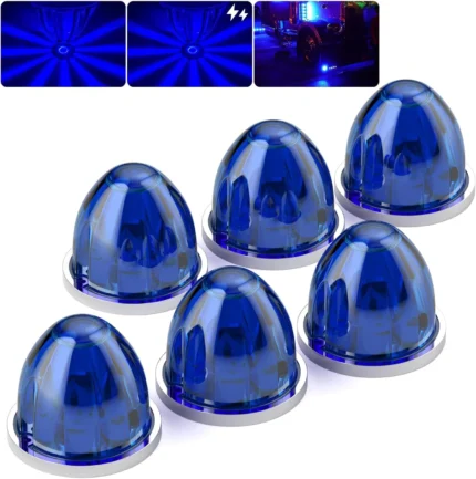 YFD Lighting 6 pack blue watermelon LED marker lights with foam pads and screws for 12V 24V trucks trailers RVs