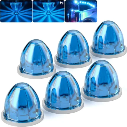 YFD Lighting 6 pack ice blue watermelon LED marker lights with foam pads and screws for 12V 24V trucks trailers RVs