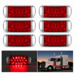 yfd lighting 6 pack red LED clearance lights 12V 24V for trucks, trailers, RVs, vans and pickup trucks