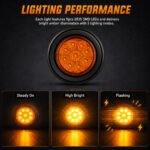 YFD Lighting amber 9 LED marker light with steady on high bright and flashing lighting modes