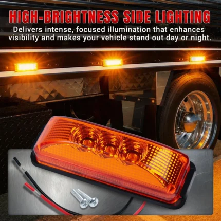 Amber LED trailer clearance light rectangular side marker light for trucks and trailers