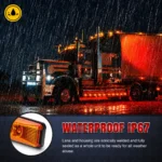 Amber rectangle LED side marker light for truck trailer running light replacement
