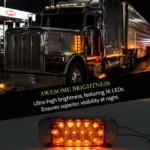 yfd lighting amber LED side marker lights with bright constant-on illumination for night driving visibility