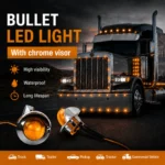 yfd lighting amber mini watermelon LED marker light wiring for truck and trailer installation