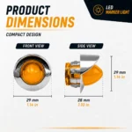 yfd lighting amber mini watermelon LED marker light size measurement for truck installation