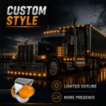 yfd lighting amber mini watermelon LED marker light detailed lens and housing view
