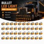 yfd lighting amber mini watermelon LED marker lights 50pcs for semi trucks and trailers