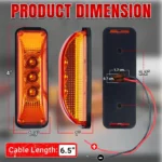 Amber side marker running light for RV pickup truck and trailer