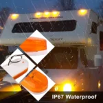 yfd lighting 4 inch amber LED marker light dimensions for truck trailer installation
