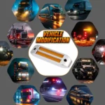 Amber rectangular side marker lights for 12V 24V trailers trucks RVs pickups buses