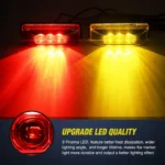 Amber and red LED trailer clearance lights 10 pack marker light set for trucks and trailers