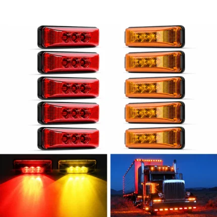 Amber and red LED trailer clearance lights 10 pack side marker lights for trucks and trailers