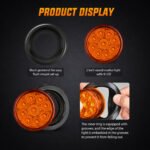 YFD Lighting amber round marker light with black rubber grommet and 9 LED lens display