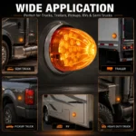 Amber watermelon LED marker lights for semi trucks trailers pickups RVs and heavy duty trucks