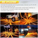 Amber watermelon LED side marker lights installed on truck exterior body for 12V 24V vehicle lighting