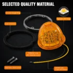 Amber watermelon LED truck light accessories with screws and foam gasket