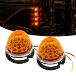 Amber watermelon LED truck marker lights 2 pack with 18 high output LEDs