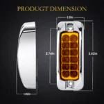 yfd lighting chrome trim amber 4 inch marker light for semi truck