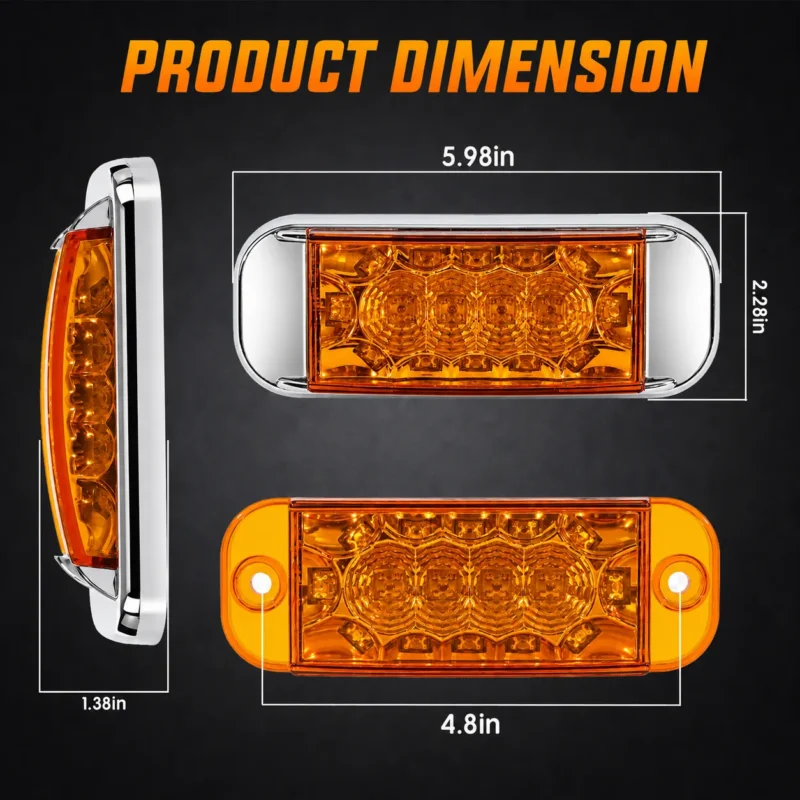 yfd lighting amber LED marker light with 16 built-in LED beads for 12V 24V vehicles