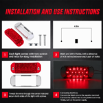 yfd lighting easy install red LED clearance lights with black negative wire and colored positive wire