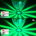 Green watermelon LED marker light showing constant on and flashing dual function for trucks and trailers