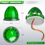 Green watermelon LED marker light size dimensions for universal 12V 24V vehicle exterior mounting