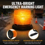 Magnetic base roof warning light with rubber protective pad