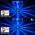 Ice blue watermelon LED marker light showing constant on and flashing dual function for trucks and trailers