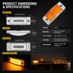 LED truck marker light with durable PC housing