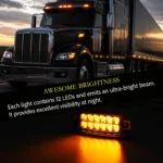 yfd lighting amber 4 inch marker light with 12 LEDs high low brightness and flashing mode