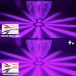 Purple watermelon LED marker light showing constant on and flashing dual function for trucks and trailers
