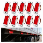 Red 24V truck marker light with steady on and flashing function