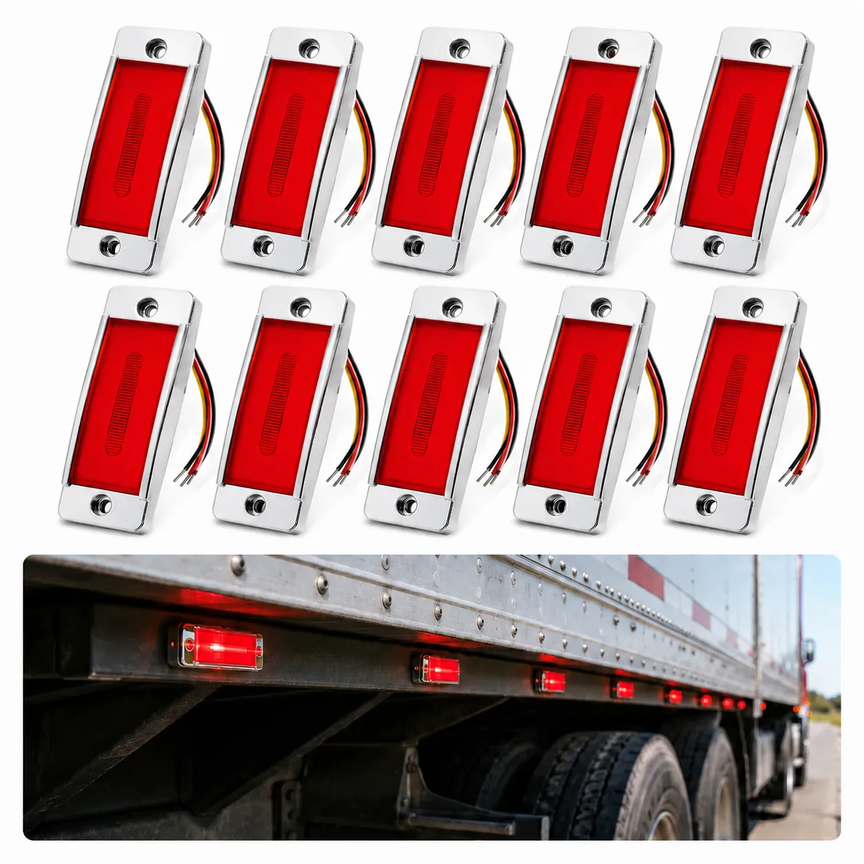 Red 24V Truck Marker Light Steady On Flashing Red 24V truck marker light with steady on and flashing function