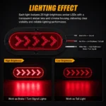 YFD Lighting red arrow LED trailer light showing parking light side marker and turn signal function