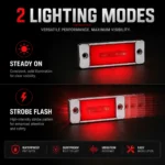 Red 24V LED marker light with light guide function