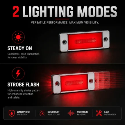 Red 24V LED marker light with light guide function