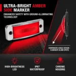 Red easy install 24V LED truck marker light