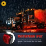 Red rectangle LED side marker light for truck trailer running light replacement