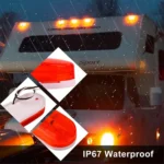 yfd lighting red rectangular LED marker lights multi angle product view