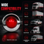 yfd lighting red mini watermelon LED marker lights installed on semi truck