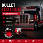yfd lighting red mini watermelon LED marker light wiring for truck and trailer installation